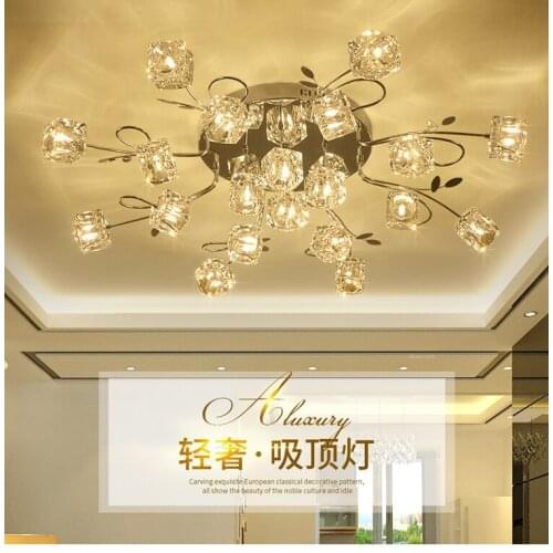 Bedroom lamp warm romantic living room lamp simple modern creative atmosphere study room lamp home crystal ceiling lamp