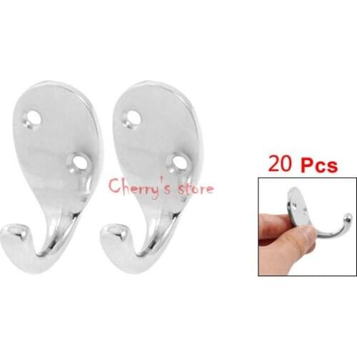 Best Promotion Wholesale Price 20 Pcs Silver Tone Metal Hook Towel Shower Cap Hanger Rack