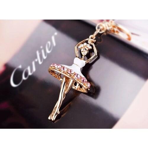 Fashion Ballerina Girl New Keychain Bag Pendant Ballet Girl Key chain Metal Key Holder For Women Bag CH726
