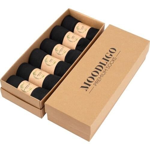 MOODLIGO Premium 6'lı Black Bamboo Socks