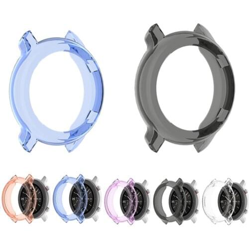 TPU Soft Case Shell Full Edge Frame Glass Screen Protector For Amazfit GTR 42mm/47mm Sport Smart Watch Protective Bumper Cover