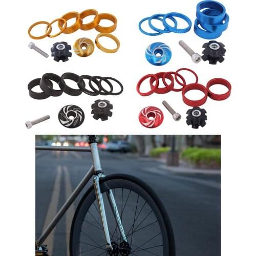 Set of 6 Headset Bicycle Headset Spacers, Top Cap Stem Spacers, Fork Washer, Set of