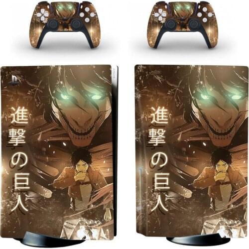 Attack On Titan PS5 Standard Disc Edition Skin Sticker Decal Cover for PlayStation 5 Console & Controller PS5 Skin Sticker Vinyl