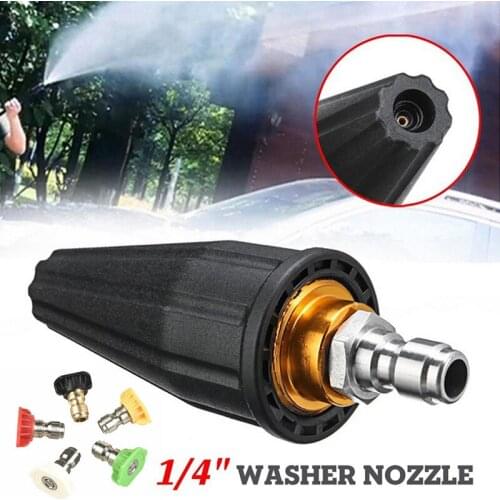 New Arrival 6pcs Pressure Washer Rotating T-urbo Nozzle with 5 Spray Nozzle 2.5 PSI 1/4"