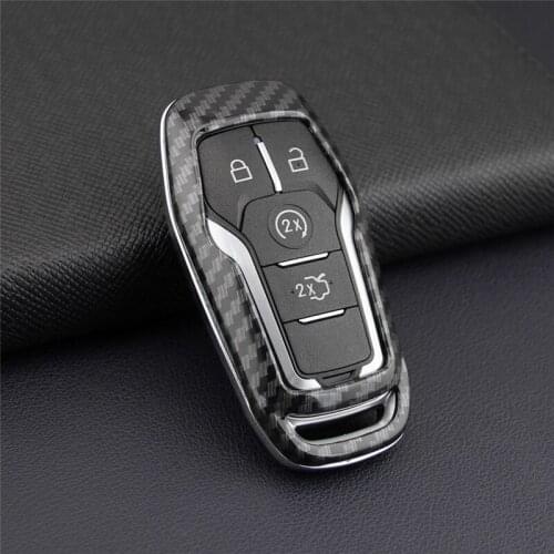 New Carbon Fiber Pattern Hard Smart Key Cover Accessories Dust Proof Strong Signal For Ford Multi-series
