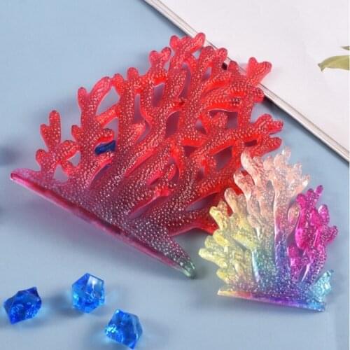 DIY Crafts Crystal Epoxy Resin Mold Coral Ornaments Decorations Silicone Mould