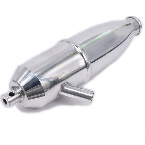 Polished Tuned Side Exhaust Muffler Pipe Tubing/Spring Right Hand for 1/10 Nitro RC Car HPI HSP Losi Axial Kyosho Redcat Wltoys