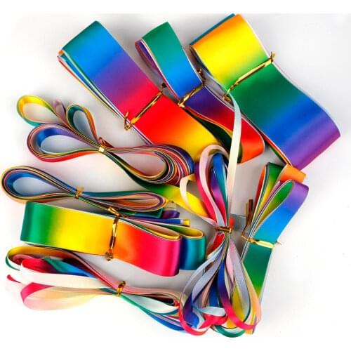 Rainbow Color Grosgrain Ribbon Tape Wedding Decoration Gift Wrapping,DIY Hair Bow Material