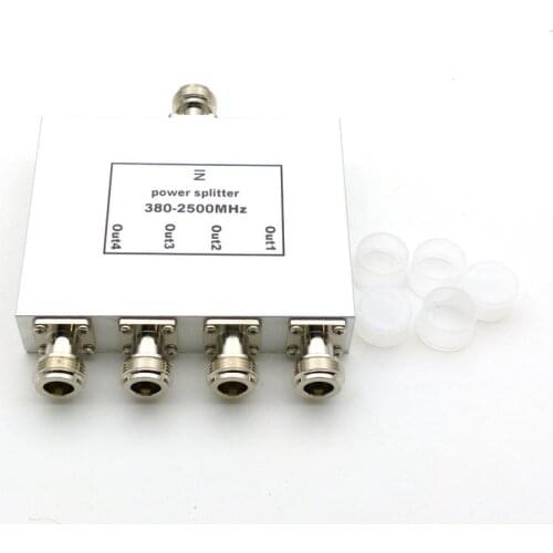 1PCS 380-2500MHz power divider 4 way n female antenna power splitter