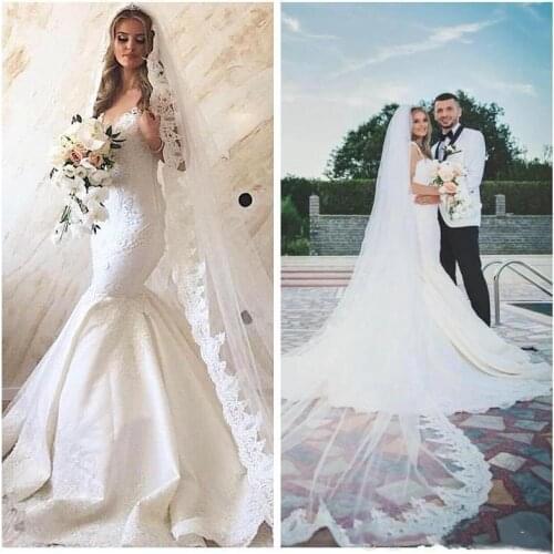 2021 Luxury Design Mermaid Wedding Dresses Sparkly Sequined Appliqued Lace Satin Bridal Gowns Formal Robe de Mariee