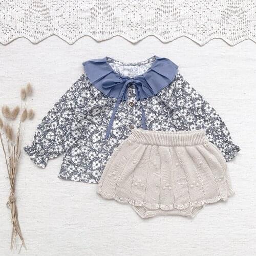 Baby Girl Shirts Floral Doll Collar Blouse Toddler Girls Long Sleeve Girls Shirt Kids Autumn Clothig Lolita Blouse Fall Clothes