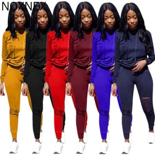 NOXNEX Tracksuit Women Autumn Winter Sportwear Suit Hoodies Sweatshirt Hollow Pants 2 Piece Set Women Outfits Sets 2021 New