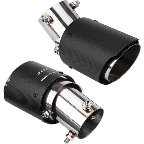 Carbon Fiber Style Matte Car Adjustment Exhaust Pipe Muffler End Tip Tailpipe for most cars with pipe diameter below 60.5mm