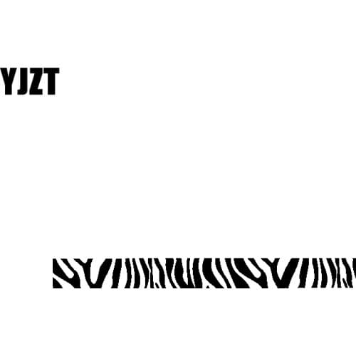 YJZT 25CM*2.5CM Fashion ZEBRA PRINT BORDER Vinyl High-quality Decal Car Sticker Black/Silver C11-1163