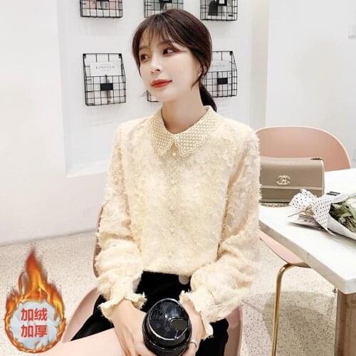Women Blouse Womens Chiffon Fall/Winter Top Doll Collar Blusas Ropa De Mujer