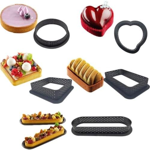 1pc Mousse Fruit Cake Ring Egg Tart Molds Plastic Perforated French Dessert Mould Kitchen Cookies Pastry Side Eggtart Tools