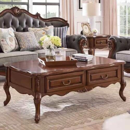 Tea table American tea table square solid wood tea table retro generous tea table tea table European style side