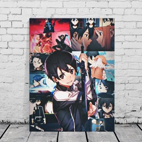 SAO Alicization Kirito Anime Collage Canvas Painting Wall Art Posters Prints Pictures Living Room Decoration Home Decor