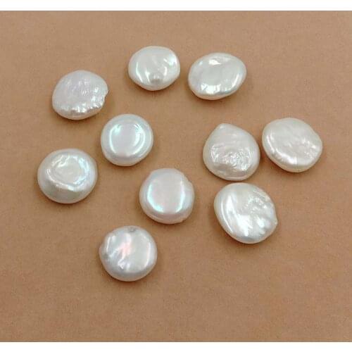 FREE SHIPPING HIGH QUALITY Nature freshwater loose pearl ,BIGGEST COIN shape BAROQUE,full hole drilled, 18-21MM