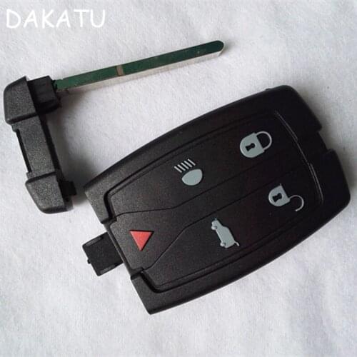 DAKATU 5 Button Remote Key Shell Case Fit For Land Rover Freelander 2 3 Replacement Car Key FOB Smart Key with blade
