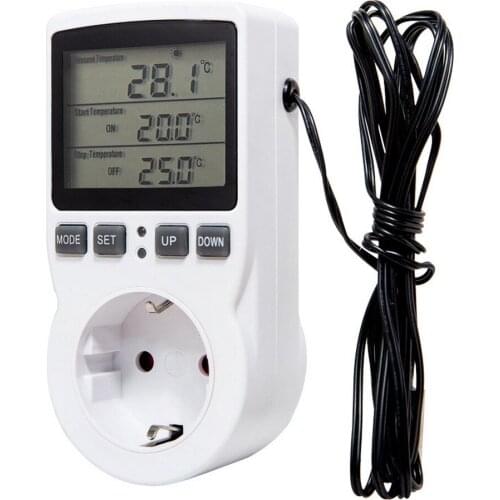 Digital Temperature Controller Socket 110V Wireless Thermostat Socket with Timer Switch EU/US/UK/AU/FR Plug Multifunctional Plug