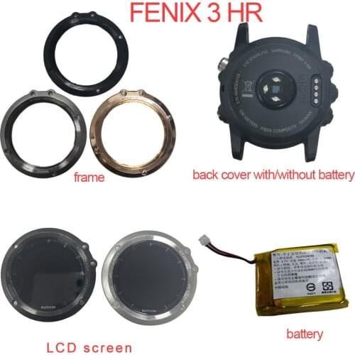 For Garmin Fenix 3 HR Front Frame Back Case Cover LCD Screen 361-00034-02 Battery Outdoor Sports Watch Parts Repair
