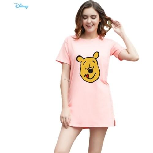 Print Cute Winnie the Pooh 8 Colors Oversized T Shirt for Women Short Sleeve Midi Split Graphic Anime T Shirts Summer 2021 New