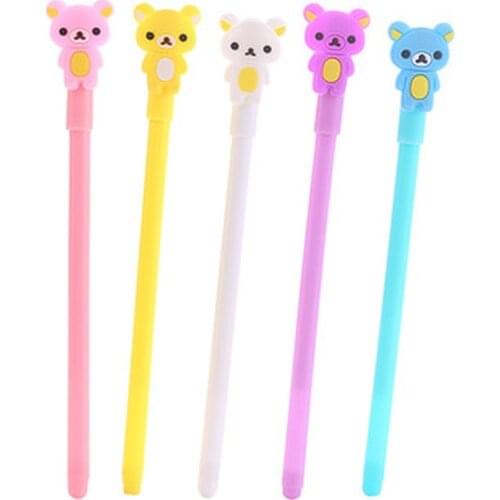 Rilakkuma Gel Pens Cute Stationery 0.5mm Novelty Gel Pen Student Cute Pens Cartoon Kawaii Pen Stationery Kawaii School Supplies