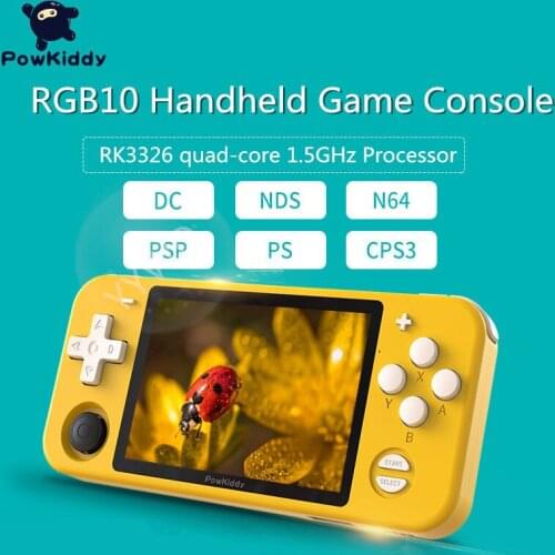 POWKIDDY RGB10 3.5 Inch IPS Retro Video Games Console Open Source System Quad-Core 32GB Handheld Mini Game Player Accessories