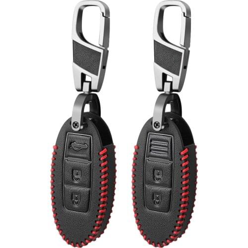 Leather Car Remote Key Case Cover Shell for Nissan Qashqai X-Trail T32 T31 Juke J10 J11 Kicks Tiida Pathfinder Note For Infiniti
