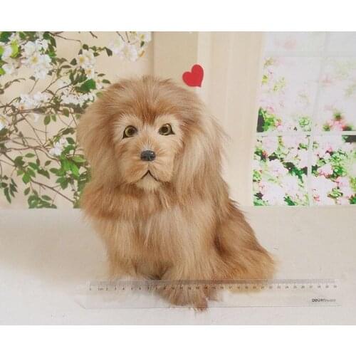Creative simulation sitting dog toy polyethylene&furs lovely brown dog model gift about 26x22x20cm 2929