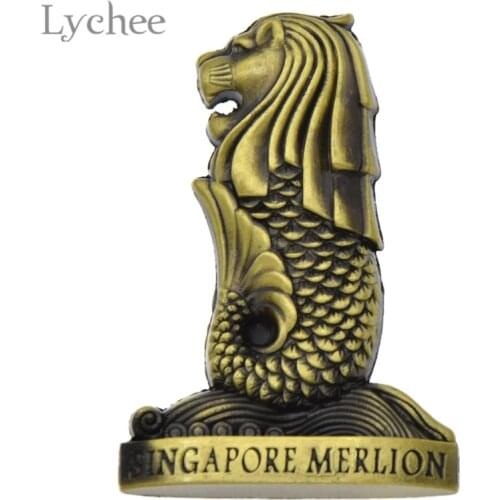 Lychee Life Vintage Singapore Merlion Fridge Magnet Travel Souvenirs Refrigerator Magnetic Sticker Gift