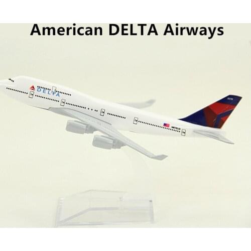 16cm Plane Model Airplane Model Delta Air Lines Boeing 747 Aircraft Model 1:400 Diecast Metal Airplanes Plane Toys