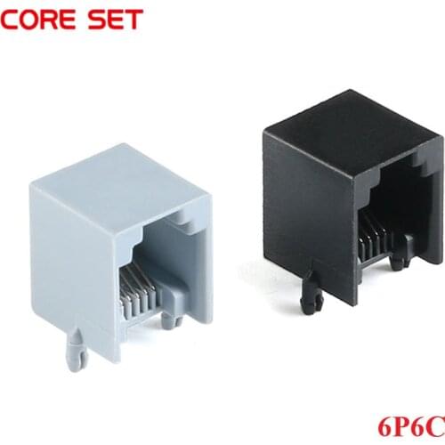 10Pcs RJ12 6P6C RJ11 PCB Mount Telephone Modular Connector Socket Interface Crystal Female Socket Telephone For Plug Jack