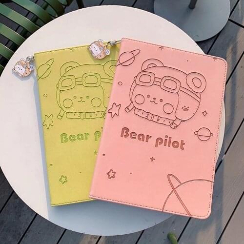 Cute Bear Pilot Soft Tablet Protective Case For iPad Air 1 2 3 Mini 4 5 Pro 2017 2018 2019 2020 Cover