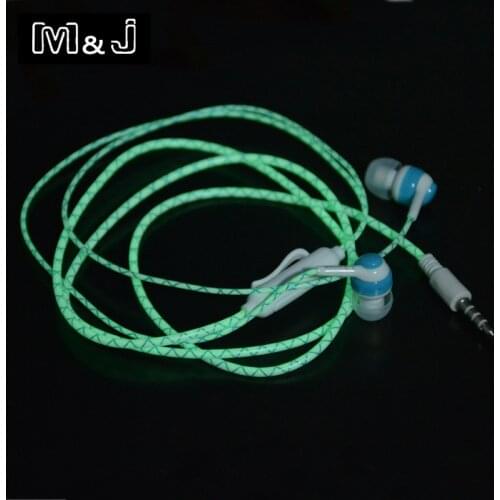 Glow In The Dark Earphones Luminous Headset Flash Light Glowing Earbuds With Microphone Night Lighting For Phone MP3