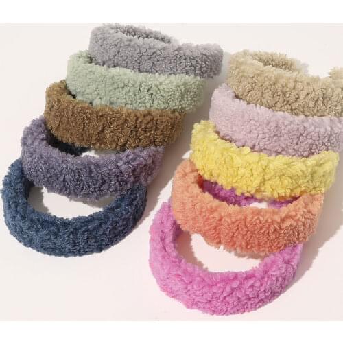 2020 New Faux fur Headband For Women Thicken Plush Wide Bezel Hair Hoop Winter Warm Furry Hair Bands for Girls Hair Accessories