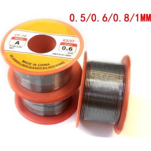 0.5/0.6/0.8/1MM 63/37 FLUX 2.0% 45FT Tin Lead Tin Wire Melt Rosin Core Solder Soldering Wire Roll For diy