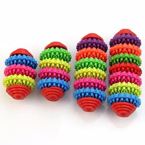 Pets Dogs Puppy Colorful Rubber Dental Teething Healthy Teeth Gums Chew Toy