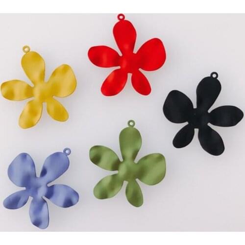 10pcs/lot New Creative Irregular Paint Flower Charms Connectors for Diy Fashion Earrings Alloy Pendant Jewelry Accessories