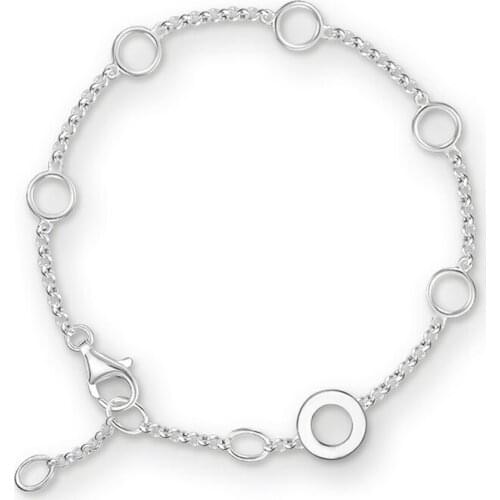 Silver Plated Five Eyelets Basic Bracelets Fit Charms, Most Fashion Bijoux Jewelry Link Chain Can Carry 5 Charms For Women Men