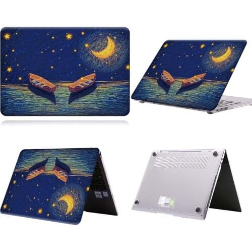 Twin Boats Moon Paint Anti-slip Laptop Case For MateBook 13/13 AMD Ryzen/14/D14/D15/X 2020/X Pro/Pro 16.1/Honor MagicBook 14/15