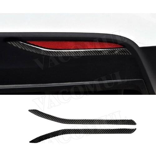 Carbon Fiber Exterior Trims Rear Reflector Fog Light Lamp Cover Trim Frame Garnish For Tesla Model X 2015-2019 Car Styling