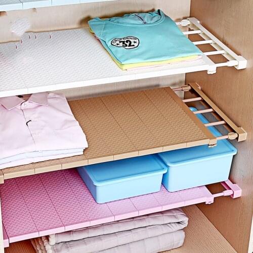 Adjustable Closet Organizer Storage Shelf Wall Mounted Kitchen Rack Space Saving Wardrobe Shelves Cabinet Holders