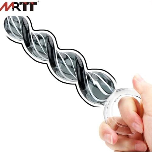 Spiral Anal Plug Prostate Massager Crystal Penis Anal Vaginal Stimulation Sex Toys for Women Men Femme Glass Dildo Butt Plug