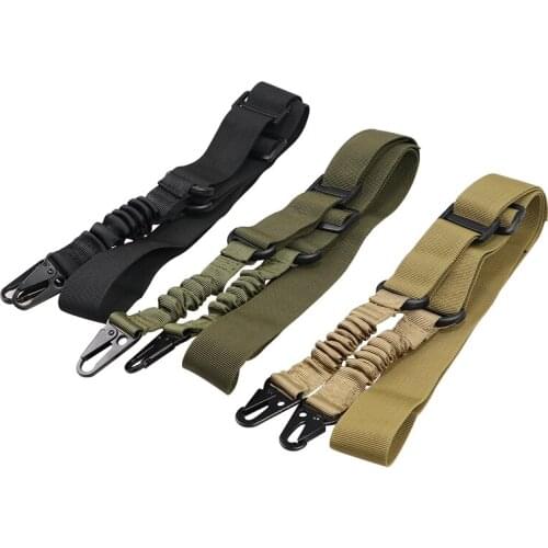 Heavy Duty Sling Shoulder Strap Multi-function Adjustable Two Point Tactical Rifle Strap Outdoor Airsoft Mount Bungee System Kit