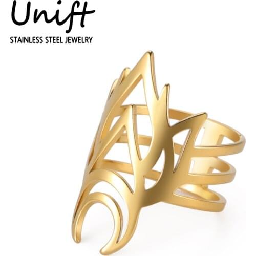 Unift Flowering Scarab Rings Stainless Steel Finger Ring Womens Accessories Fashion Charms Gothic Punk Jewelry Party Gifts