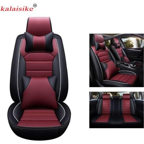 Kalaisike leather plus Flax universal car seat covers for Opel Nissan Chevrolet Suzuki Peugeot Mitsubishi Citroen Skoda