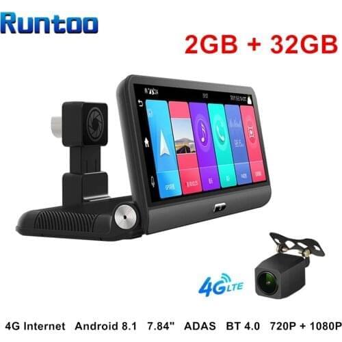 8 inch Android 4G Dashboard Car DVR Dash Camera ADAS WIFI Dash Cam Front and Rear Dual Lens Auto Video Recorder Rear View Mirror