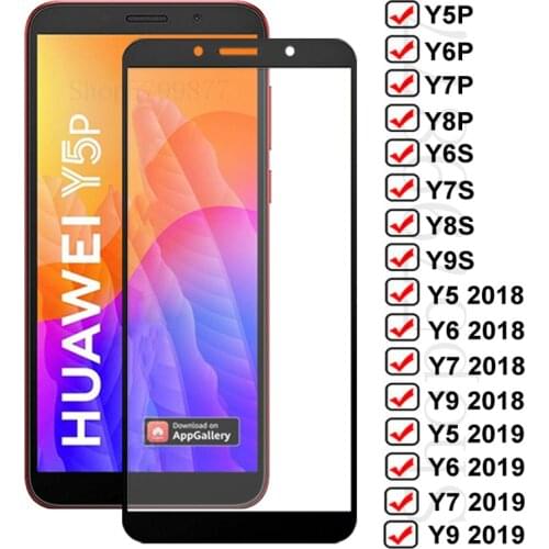 11D Protection Glass For Huawei Y5P Y6P Y7P Y8P Y6S Y8S Y9S Tempered Glass Y5 Lite Y6 2018 Y7 Pro Y9 Prime 2019 Screen Protector